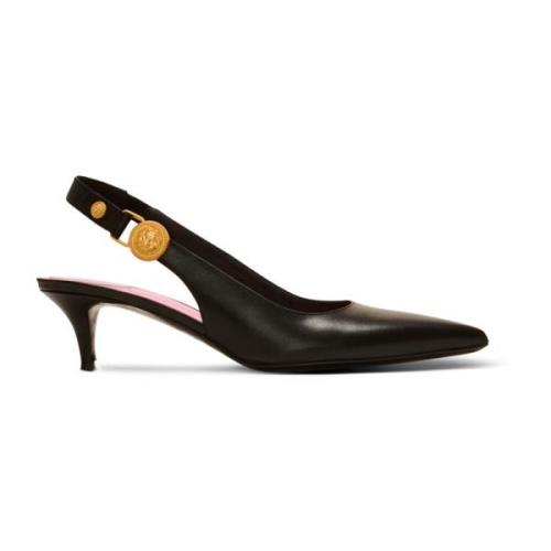 Balmain Eva katt slingbacks i kalvskinn Black, Dam