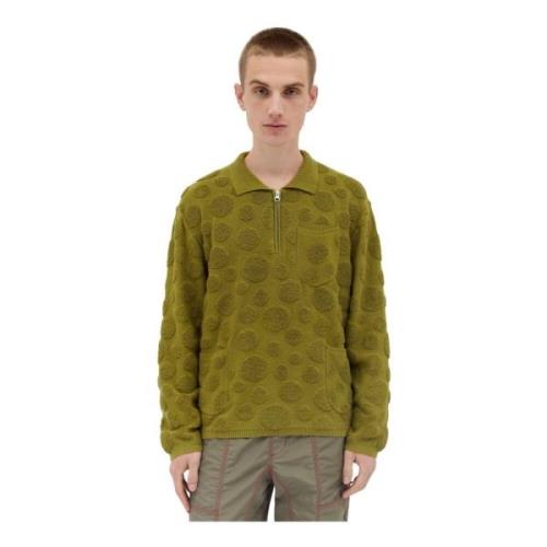 Brain Dead Polka Dot Half-Zip Sweater Green, Herr
