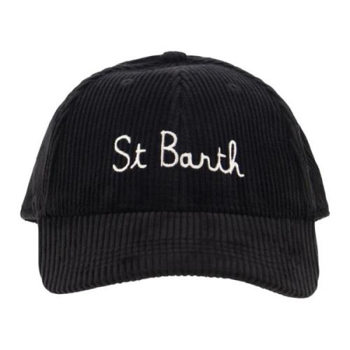 MC2 Saint Barth Sammet Ribbad Baseballkeps Svart Black, Dam