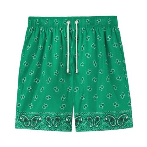 Palm Angels Grön Paisley Badshorts Green, Herr