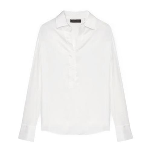 Elena Mirò Tvåfärgad Viskos T-shirt White, Dam
