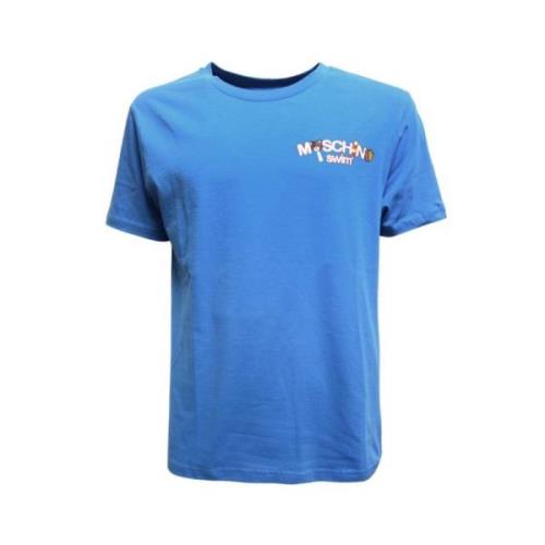 Moschino Blå Grafiskt Logo T-shirt med Gelato Print Blue, Herr