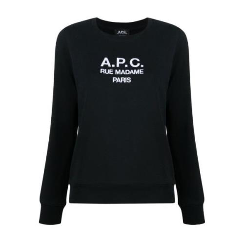 A.p.c. Svart Tina Logo Sweatshirt Black, Dam