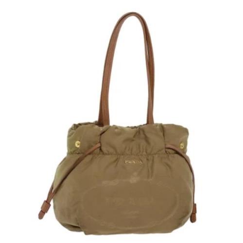 Prada Vintage Pre-owned Nylon totevskor Beige, Dam