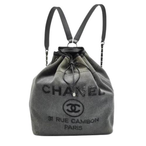 Chanel Vintage Pre-owned Laeder ryggsckar Gray, Dam
