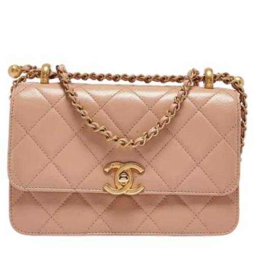 Chanel Vintage Pre-owned Laeder axelremsvskor Beige, Dam