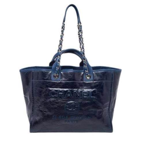 Chanel Vintage Pre-owned Laeder totevskor Blue, Dam