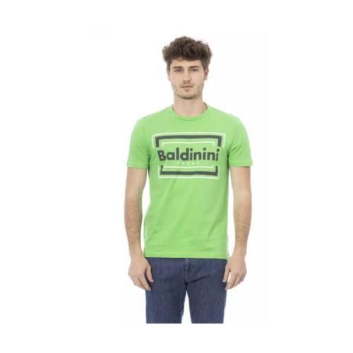 Baldinini Trend Grön Bomull T-shirt Green, Herr