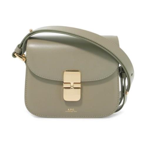 A.p.c. Grace Mini Läder Axelväska Green, Dam