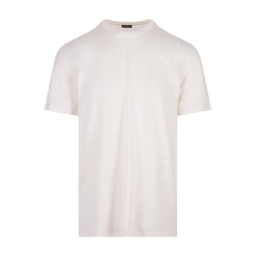 Kiton Vit Silke & Bomull T-shirt White, Herr