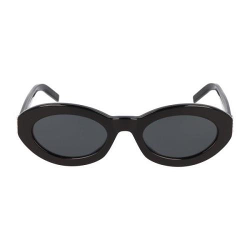 Saint Laurent Oval Acetate Solglasögon SL M136 Black, Unisex