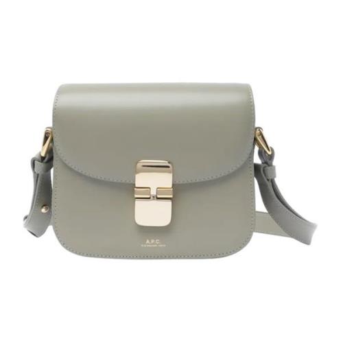 A.p.c. Grön Läder Vintage Chic Mini Väska Green, Dam