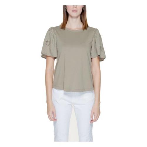 Jacqueline de Yong Bomull T-shirt Vår/Sommar Kollektion Green, Dam