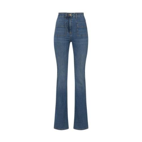 Elisabetta Franchi Denim Jeans för Kvinnor Ss24 Blue, Dam