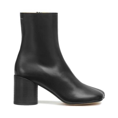 MM6 Maison Margiela Svarta Läder Anatomiska Stövlar med Klack Black, D...