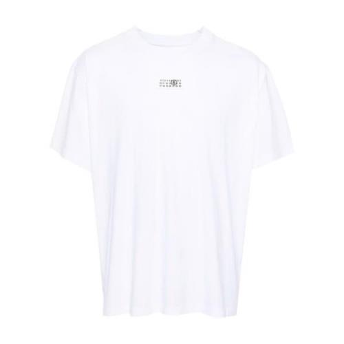 MM6 Maison Margiela Vit T-shirt med numeriskt logotyp White, Herr