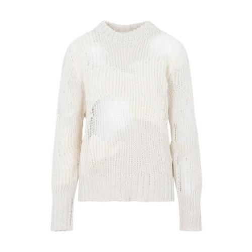 Chloé Vit Ullblandning Tröja Distressed White, Dam