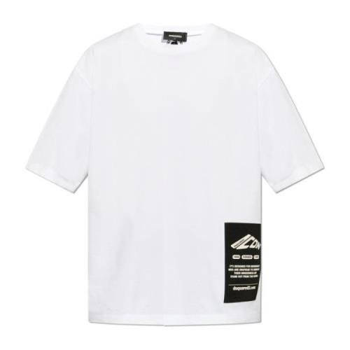 Dsquared2 T-shirt med logopatch White, Herr