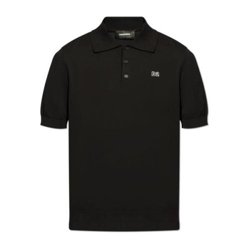 Dsquared2 Polo med logotyp Black, Herr