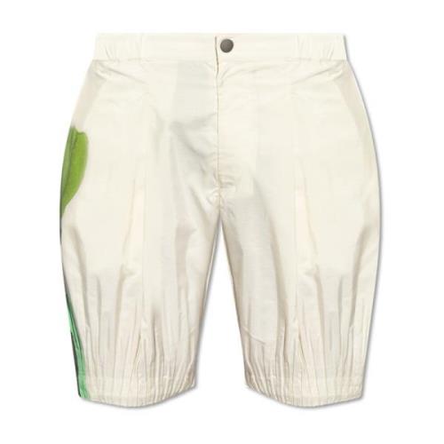 Issey Miyake Homme Plisse Shorts med Tryck Beige, Herr