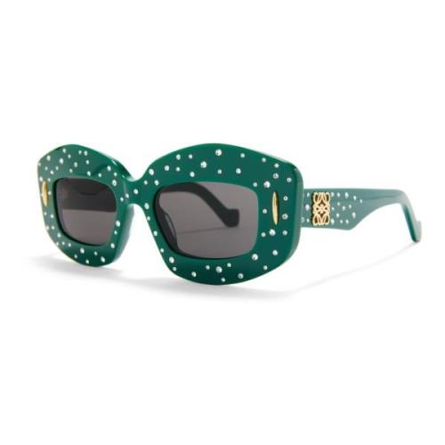 Loewe Gröna Cat-Eye Solglasögon med Swarovski Kristaller Green, Dam
