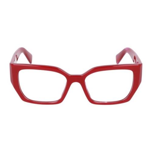 Miu Miu Oregelbunden Form Acetatglasögon Red, Unisex