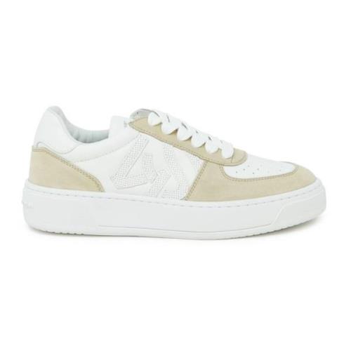 Stuart Weitzman Vit/Beige Läder Courtside Monogram Sneaker Multicolor,...