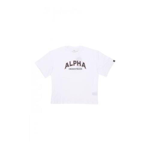 Alpha Industries College Tee Vit Streetwear White, Herr