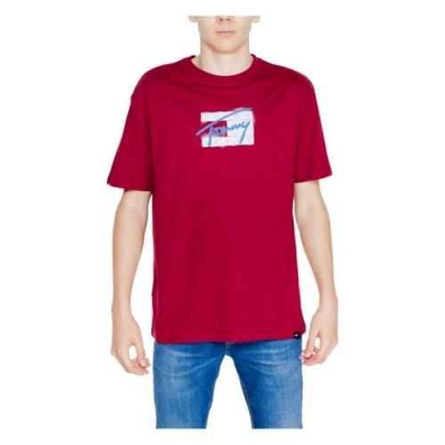 Tommy Jeans Street Sign T-shirt Höst/Vinter Kollektion Red, Herr