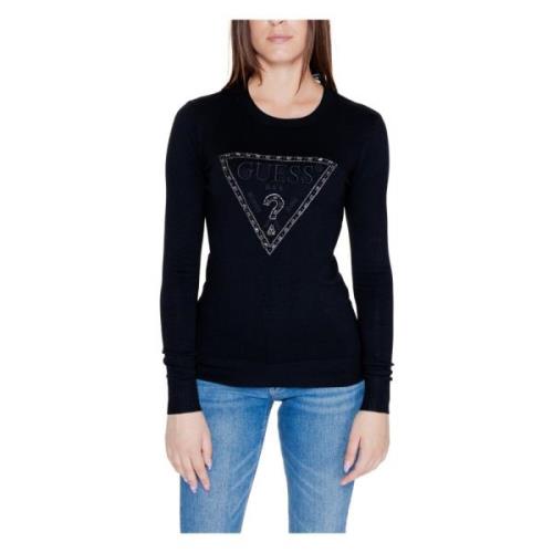 Guess Triangle Logo Dam Topp Höst/Vinter Kollektion Black, Dam