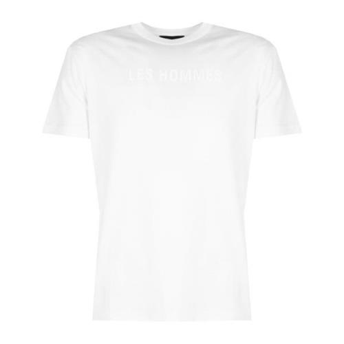 Les Hommes Elegant Rund Hals T-shirt White, Herr