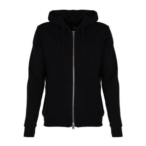 Les Hommes Minimalistisk Hoodie med Dragkedja Black, Herr