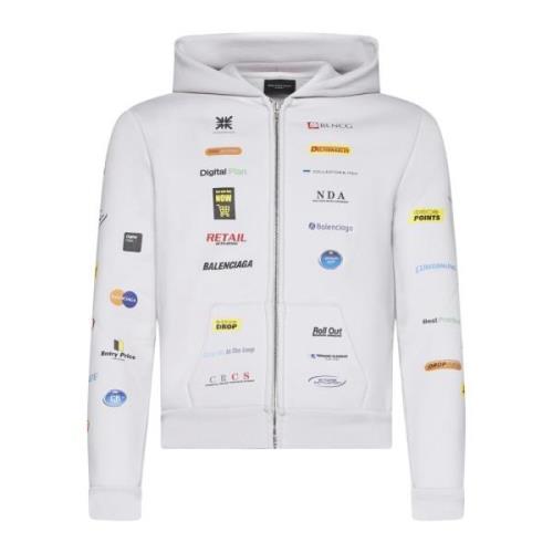 Balenciaga Beige Zip-Up Hoodie Sweaters Multicolor, Herr