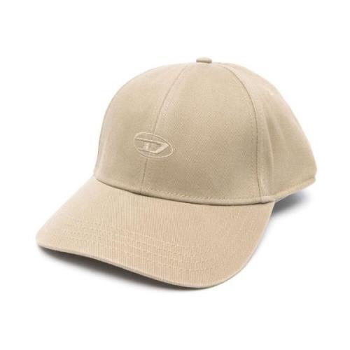 Diesel Beige Baseball Cap Broderad Logga Herr Green, Herr