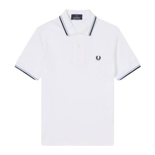 Fred Perry Original Twin Tipped Polo White Ice Navy White, Herr