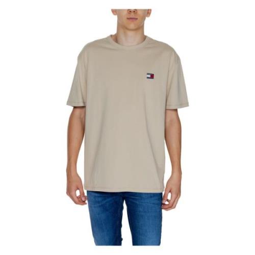 Tommy Jeans Badge Tee Höst/Vinter Kollektion Bomull Beige, Herr