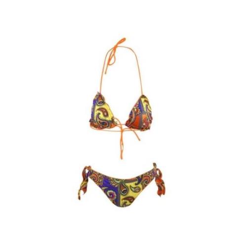 4Giveness Mönstrad Bikini med Orange Snören Multicolor, Dam