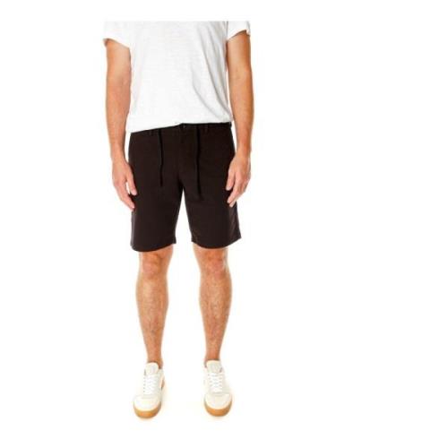 Nn07 Seersucker shorts med medelhög midja Black, Herr