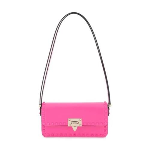 Valentino Garavani Stilren Svart Läder Crossbody-väska Pink, Dam