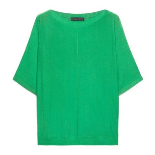 Elena Mirò Elegant Jersey T-Shirt Green, Dam
