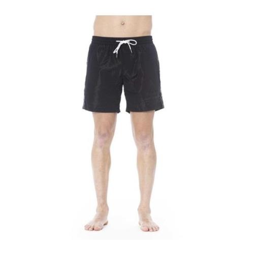 Iceberg Svarta Logga Badkläder Bermuda Shorts Black, Herr