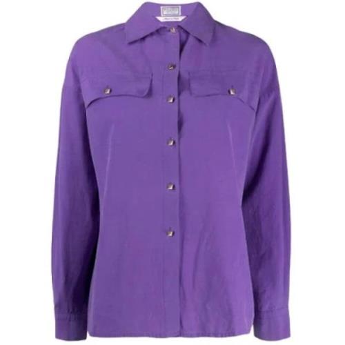 Versace Pre-owned Pre-owned Bomull toppar Purple, Dam