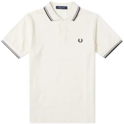 Fred Perry Slim Fit Twin Tipped Polo White, Herr