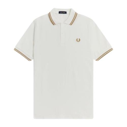 Fred Perry Slim Fit Twin Tipped Polo White, Herr