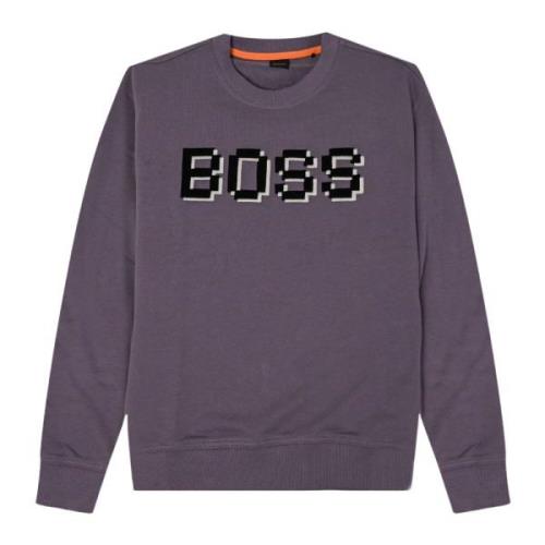 Hugo Boss Herr Medium Lila Sweatshirt Purple, Herr