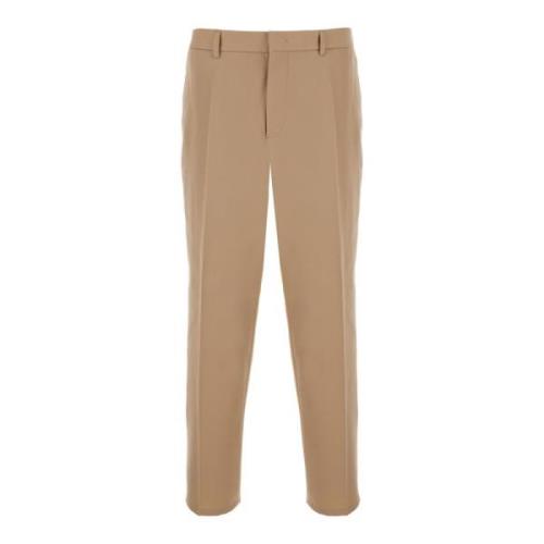 Jil Sander Beige Ull Gabardine Byxor Beige, Herr