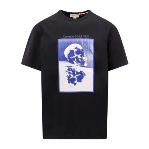 Alexander McQueen Reflekterande Skull Print Bomull T-Shirt Black, Herr