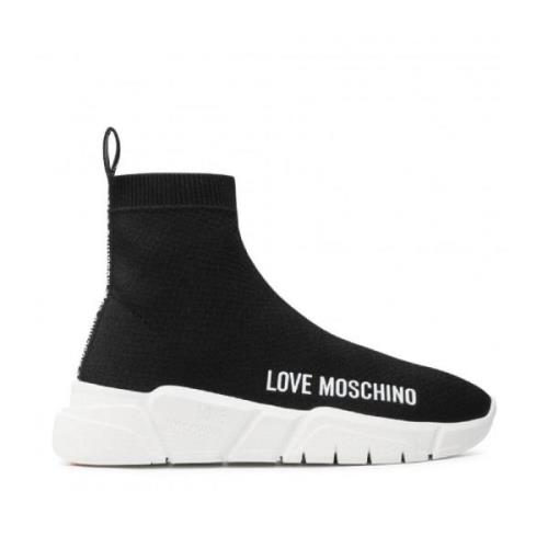 Love Moschino Svarta Slip-On Sneakers för Kvinnor Black, Dam