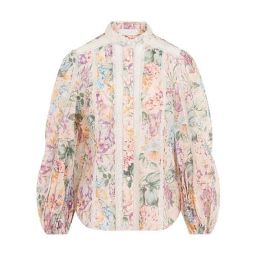 Zimmermann Blommig Spets Trim Skjorta Multicolor, Dam