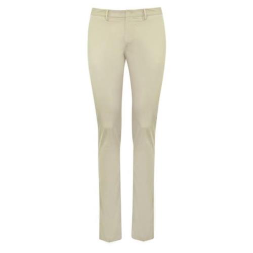 PT Torino Beige Bomull Slim Fit Byxor Beige, Herr